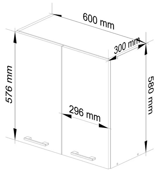 Szara górna szafka kuchenna D4-B83
