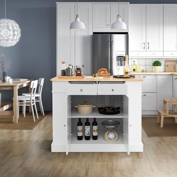 Wyspa kuchenna z rozkładanym blatem 120 x 61 x 92 cm