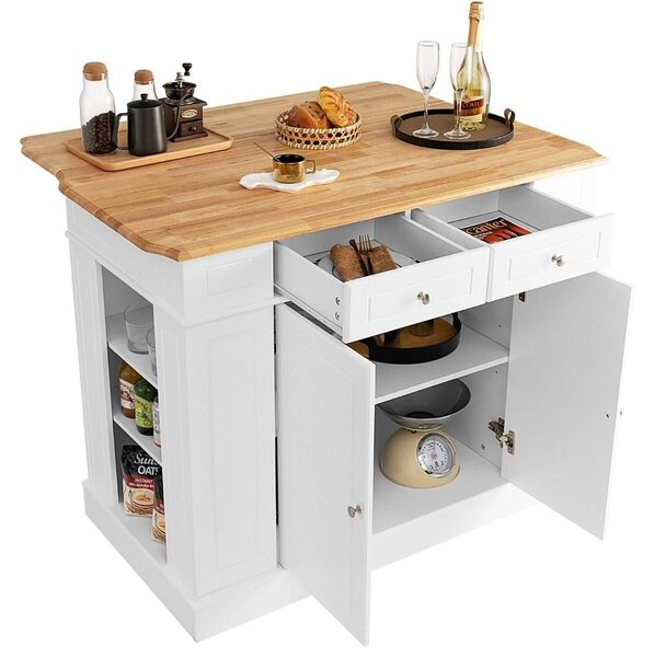 Wyspa kuchenna z rozkładanym blatem 120 x 61 x 92 cm
