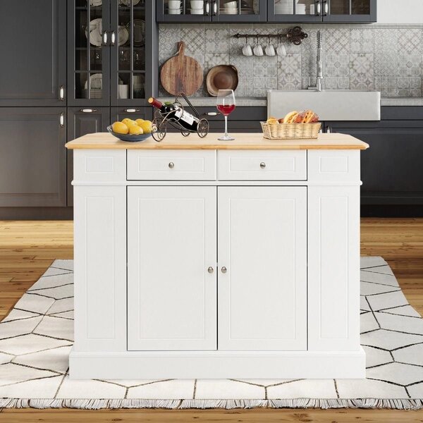 Wyspa kuchenna z rozkładanym blatem 120 x 61 x 92 cm