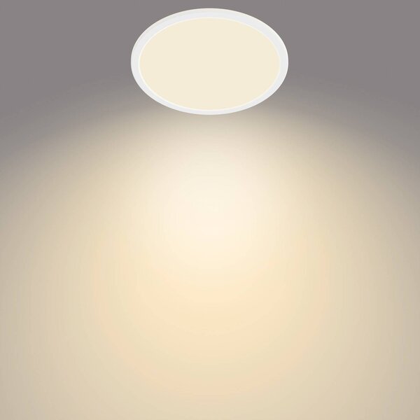 Philips Lampa sufitowa LED Superslim, możliwość ściemniania, biały / opal, łazienka, metal