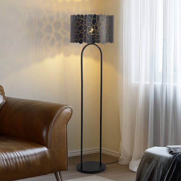 Lampa stojąca Aralena Lindby, czarny, salon / jadalnia, metal, nowoczesny