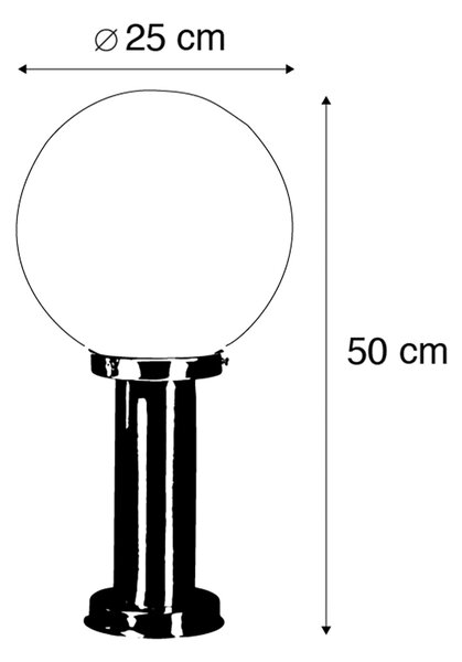 Zewnetrzna Inteligentny słup ogrodowy ze stali nierdzewnej 50 cm z WiFi A60 - Sfera Oswietlenie zewnetrzne
