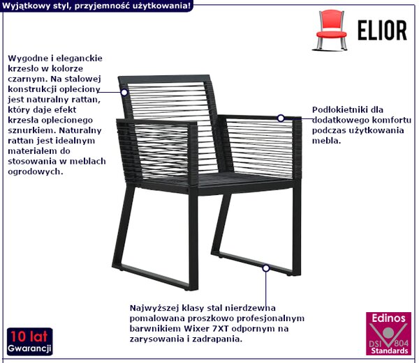 Zestaw dwóch minimalistycznych krzeseł rattanowych do ogrodu B3-Z73
