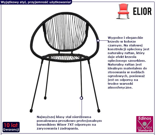 Zestaw dwóch eleganckich krzeseł ogrodowych R4-K78