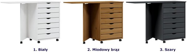 Sosnowe mobilne biurko rozsuwane miodowy brąz H2-F40