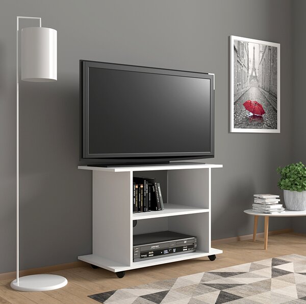 Biała Mobilna Szafka Pod Tv G9-Z52