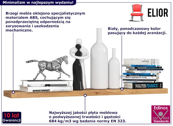 Klasyczna półka dąb sonoma C2-E62