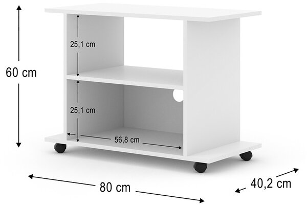 Biała Mobilna Szafka Pod Tv G9-Z52