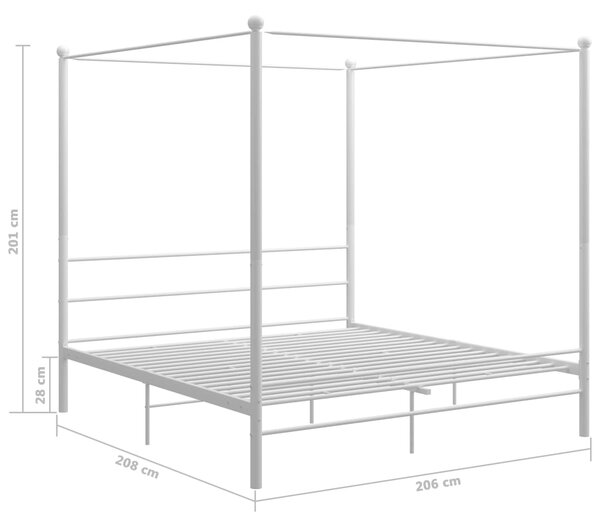 Białe rustykalne łóżko małżeńskie 200x200 cm M2-W97