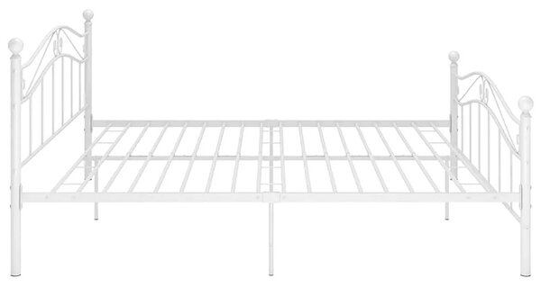 Białe metalowe łóżko z zagłówkiem 160x200 cm S0-G66