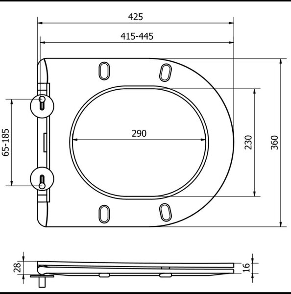 Mexen deska wolnoopadająca slim, duroplast, szara ciemna mat - 39740071