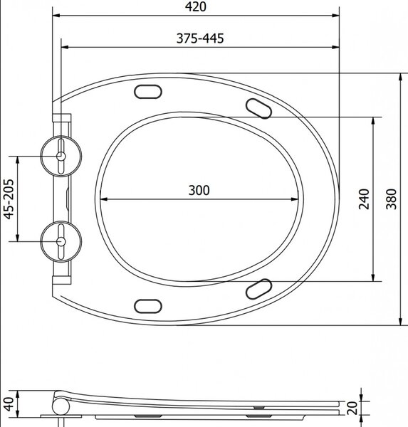 Mexen Egg deska wolnoopadająca slim, duroplast, czarna mat - 39243085