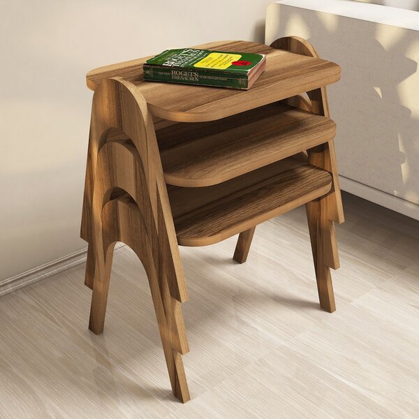 Stolik do odkładania Paris Walnut, 3 szt