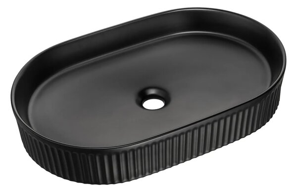 Czarna owalna ceramiczna umywalka F9-D41