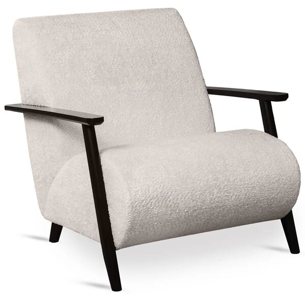 Kremowy drewniany fotel tapicerowany S0-T73
