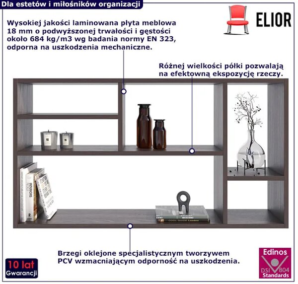 Nowoczesna Półka Z 6 Przegródkami Wenge N0-R81