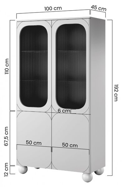 Witryna Sonatia II do salonu 100 cm - burgund