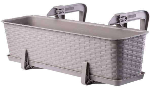 Doniczka rattanowa z podstawką Frette 60 cm + 2 uchwyty, karmel