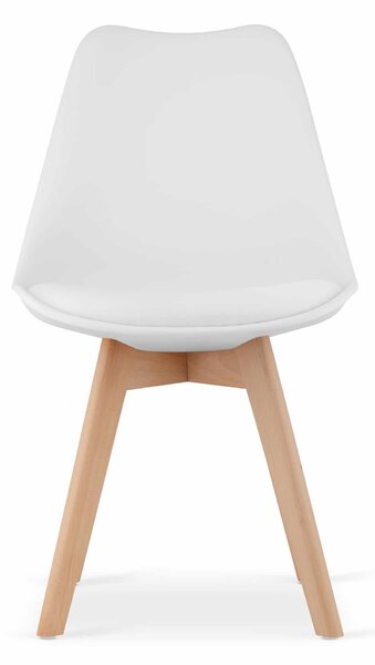 EMWOmeble Krzesła skandynawskie MARK 3316 białe, nogi drewniane / 4 sztuki