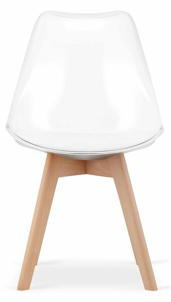 EMWOmeble Krzesła transparentne MARK 3752 nogi drewniane / 4 sztuki