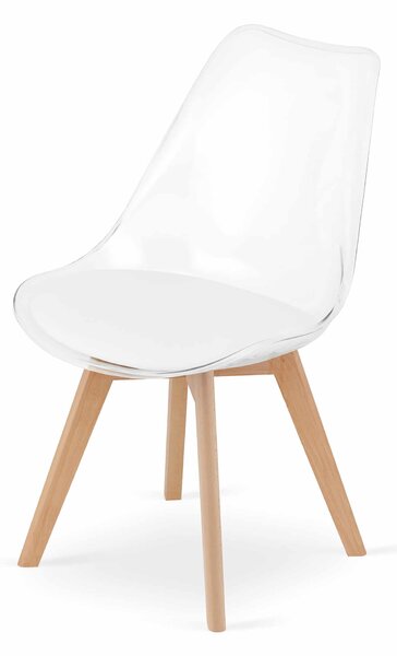 EMWOmeble Krzesła transparentne MARK 3752 nogi drewniane / 4 sztuki