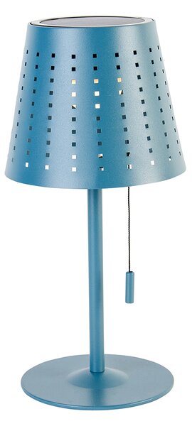 Zewnetrzna Zewnętrzna lampa stołowa niebieska z 3-stopniowym ściemnianiem LED, akumulatorem i energią słoneczną - Ferre Oswietlenie zewnetrzne