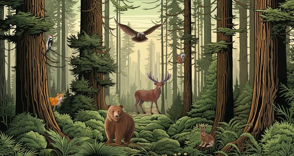 Fototapety Zwierzęta w lesie, Fototapety Natura, w03208 : Uwalls.pl