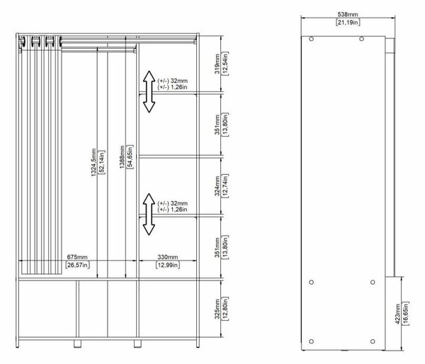 Biało-beżowa szafa w dekorze dębu 105x180 cm Kit – Tvilum