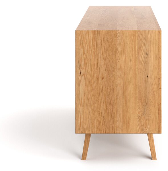 Komoda Quatro z litego drewna 140 cm, lakier matowy, dąb - Outlet Dąb 140 cm Lakier matowy
