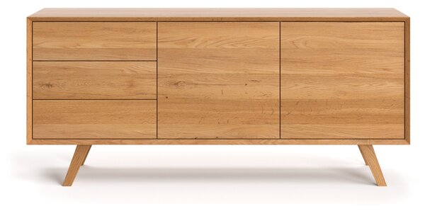 Komoda Quatro z litego drewna 140 cm, lakier matowy, dąb - Outlet Dąb 140 cm Lakier matowy