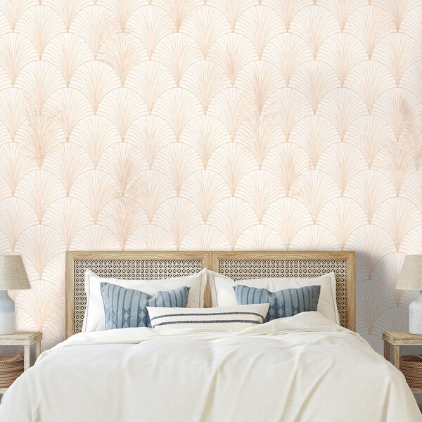 Tapeta beżowa geometria art déco