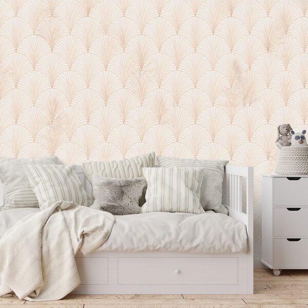 Tapeta beżowa geometria art déco