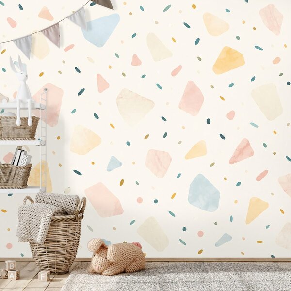 Tapeta pastelowe kształty terrazzo