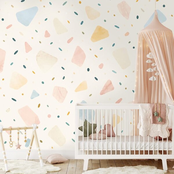 Tapeta pastelowe kształty terrazzo