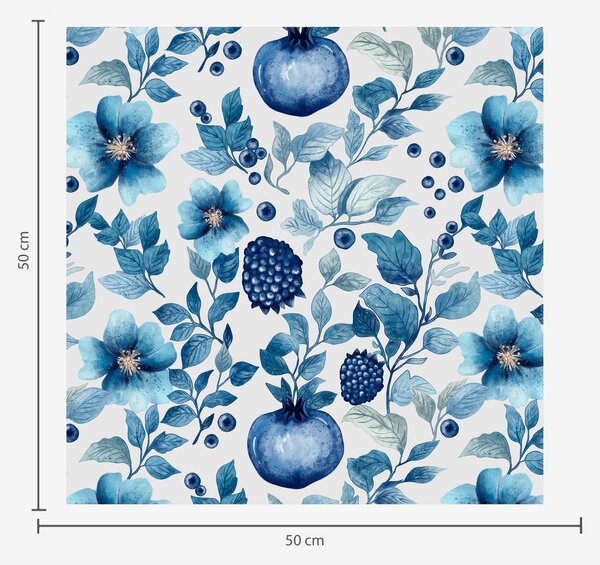 Tapety Niebieskie kwiaty i granaty, Tapety Akwarelowe, a00002 : Uwalls.pl