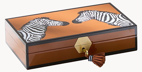 Szkatułka na biżuterię z drewna Zebra
