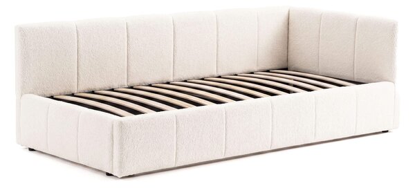 MebleMWM Łóżko tapicerowane z pojemnikiem 5084G-R | 90x200 | Boucle | Biały #6