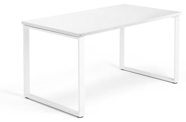Stół MODULUS, rama O, 1400x800 mm, biały, biały