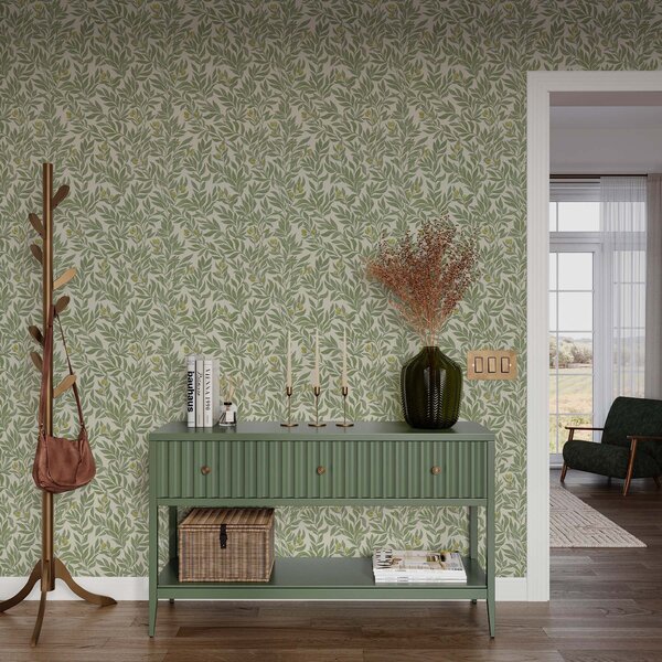 Tapety Gałązki zielonej oliwki, Tapety Boho, a00026 : Uwalls.pl