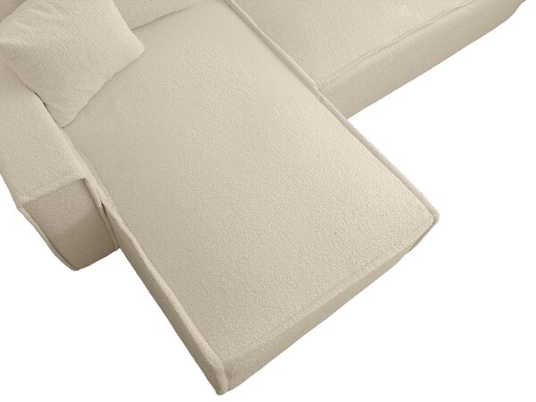 Rozkładana narożna sofa SMART BOUCLE 232x143 cm, kremowa, uniwersalna