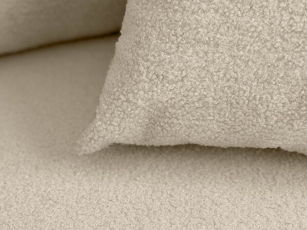 Rozkładana narożna sofa SMART BOUCLE 232x143 cm, kremowa, uniwersalna