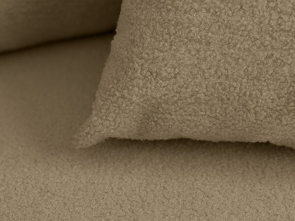 Rozkładana narożna sofa SMART BOUCLE 232x143 cm, ciemnobeżowa, uniwersalna