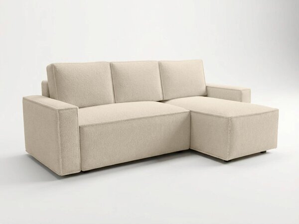 Rozkładana narożna sofa SMART BOUCLE 232x143 cm, kremowa, uniwersalna