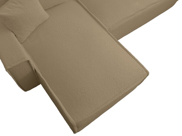 Rozkładana narożna sofa SMART BOUCLE 232x143 cm, ciemnobeżowa, uniwersalna