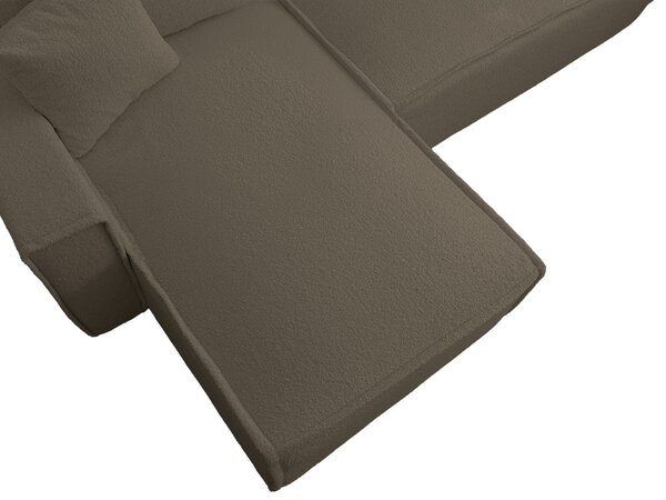 Rozkładana narożna sofa SMART BOUCLE 232x143 cm, szarobrązowa, uniwersalna
