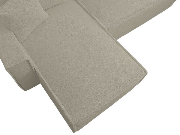 Rozkładana narożna sofa SMART BOUCLE 232x143 cm, szarobeżowa, uniwersalna