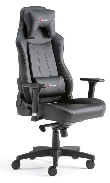 Krzesło gamingowe LINCOLN, skóra ekologiczna, czarny