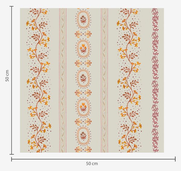 Tapety Delikatny geometryczny ornament z kwiatami i roślinami, Tapety Shabby Chic, a00031 : Uwalls.pl