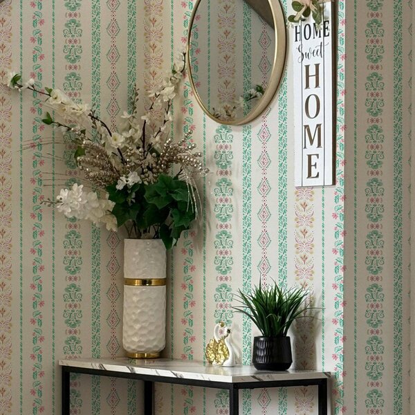 Tapety Delikatny geometryczny ornament w stylu akwareli, Tapety wiejskie, a00034 : Uwalls.pl